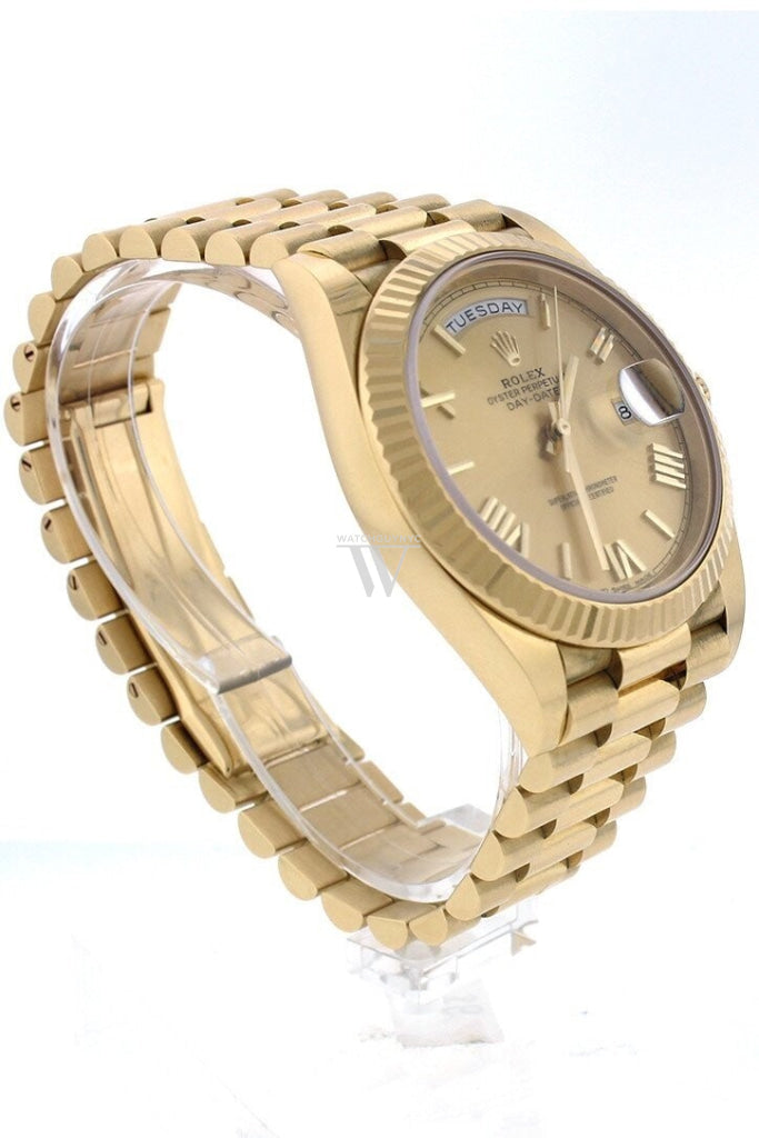 Rolex Day-Date 40 Champagne Roman Dial 18K Yellow Gold President Automatic Men's Watch 228238