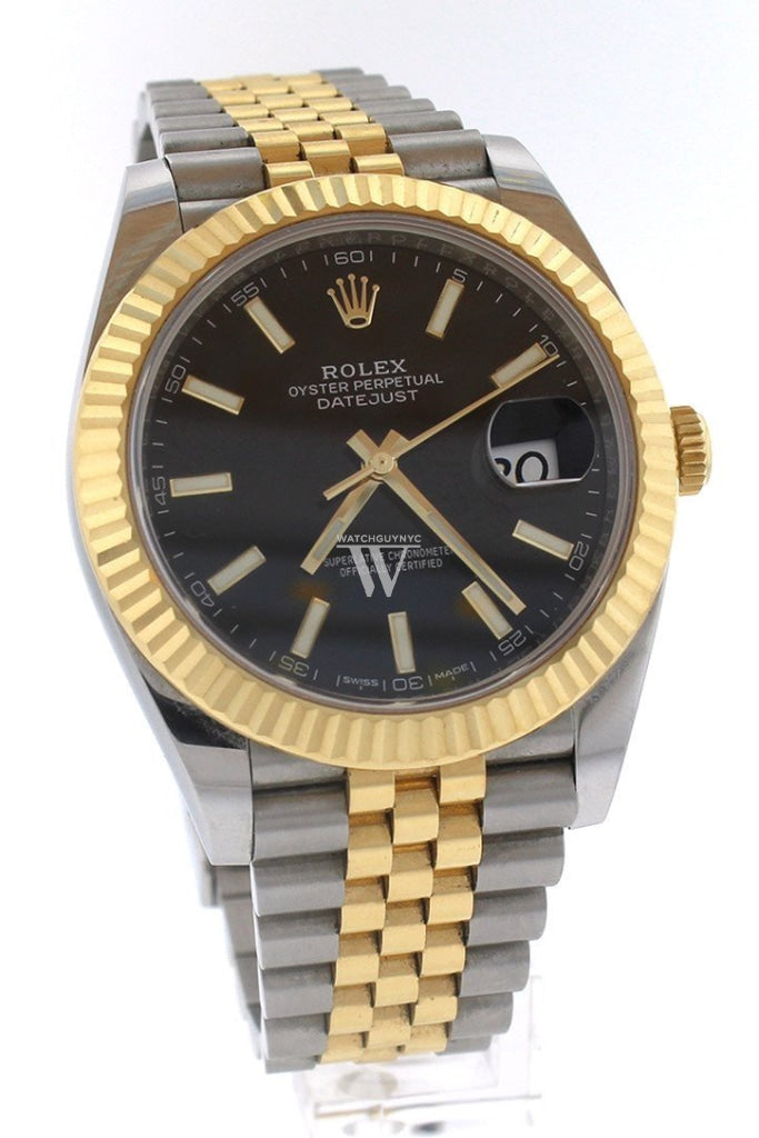 ROLEX Datejust 41 Black Dial 18K Yellow Gold and Steel Watch 126333