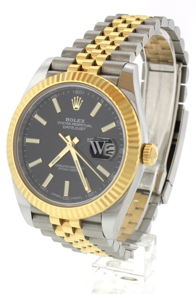ROLEX Datejust 41 Black Dial 18K Yellow Gold and Steel Watch 126333