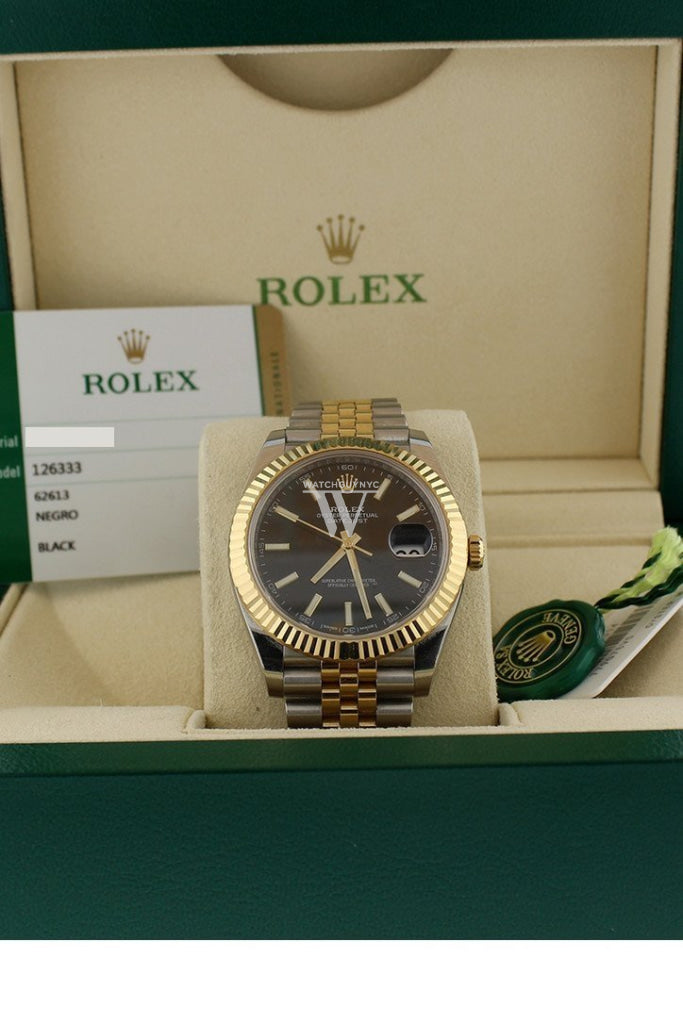 ROLEX Datejust 41 Black Dial 18K Yellow Gold and Steel Watch 126333