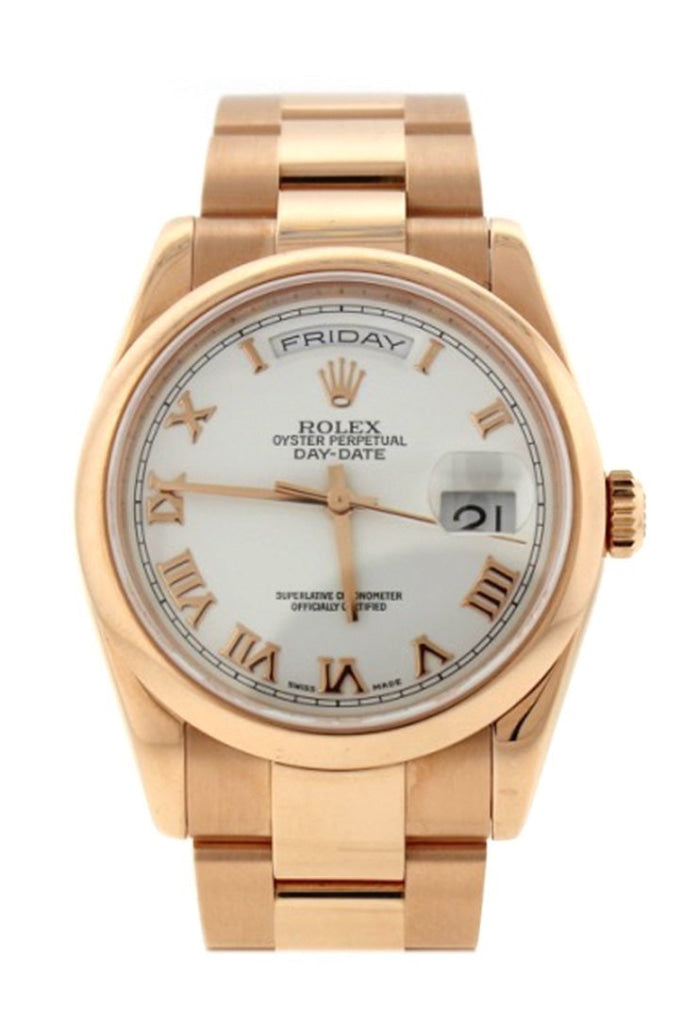 Rolex Day-Date 36 18 ct Everose Gold Watch 118205 Pre-Owned