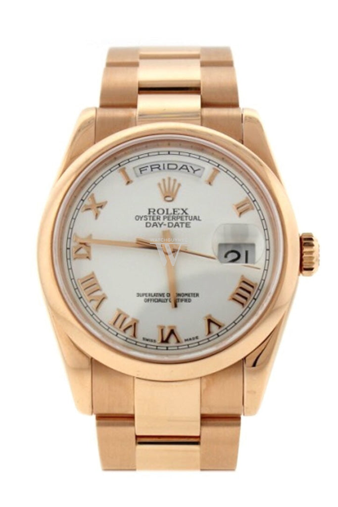 Rolex Day-Date 36 18 ct Everose Gold Watch 118205 Pre-Owned