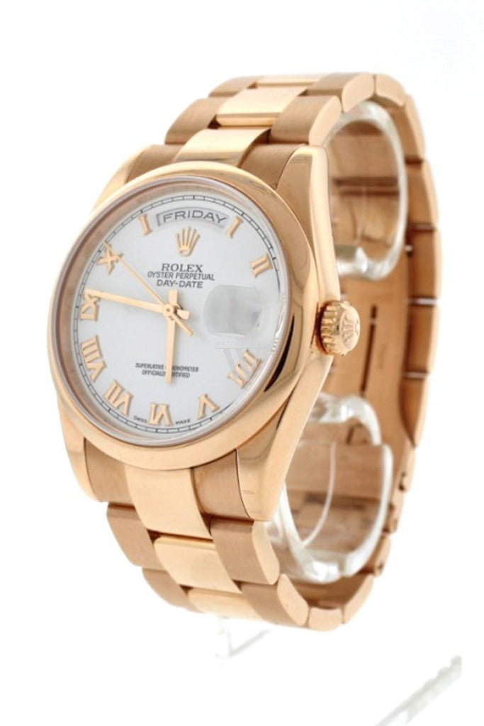 Rolex Day-Date 36 18 ct Everose Gold Watch 118205 Pre-Owned