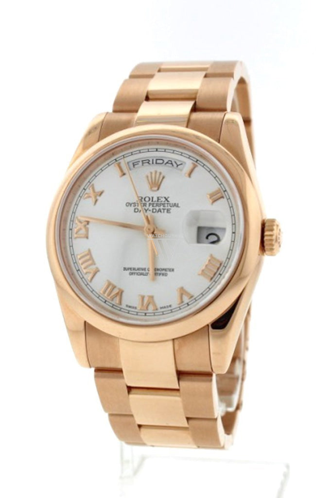 Rolex Day-Date 36 18 ct Everose Gold Watch 118205 Pre-Owned