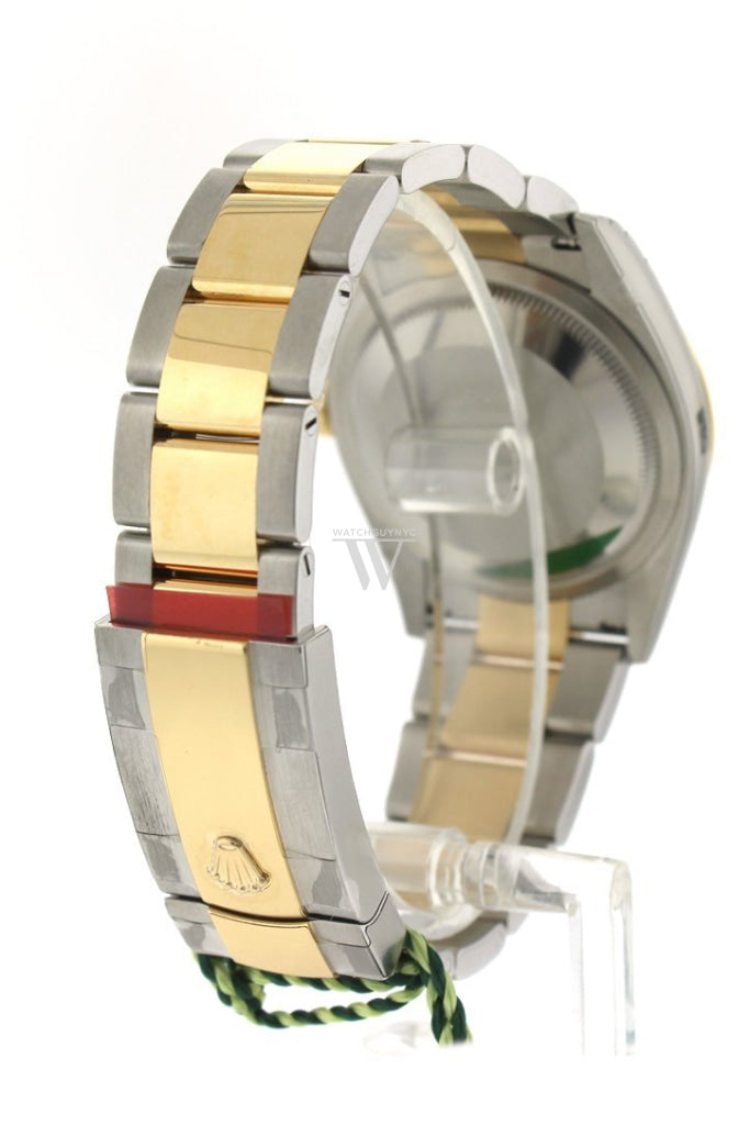 Rolex Datejust 36 White mother-of-pearl Diamonds Dial Diamond Bezel Oyster Yellow Gold Two Tone Watch 126283RBR 126283 NP
