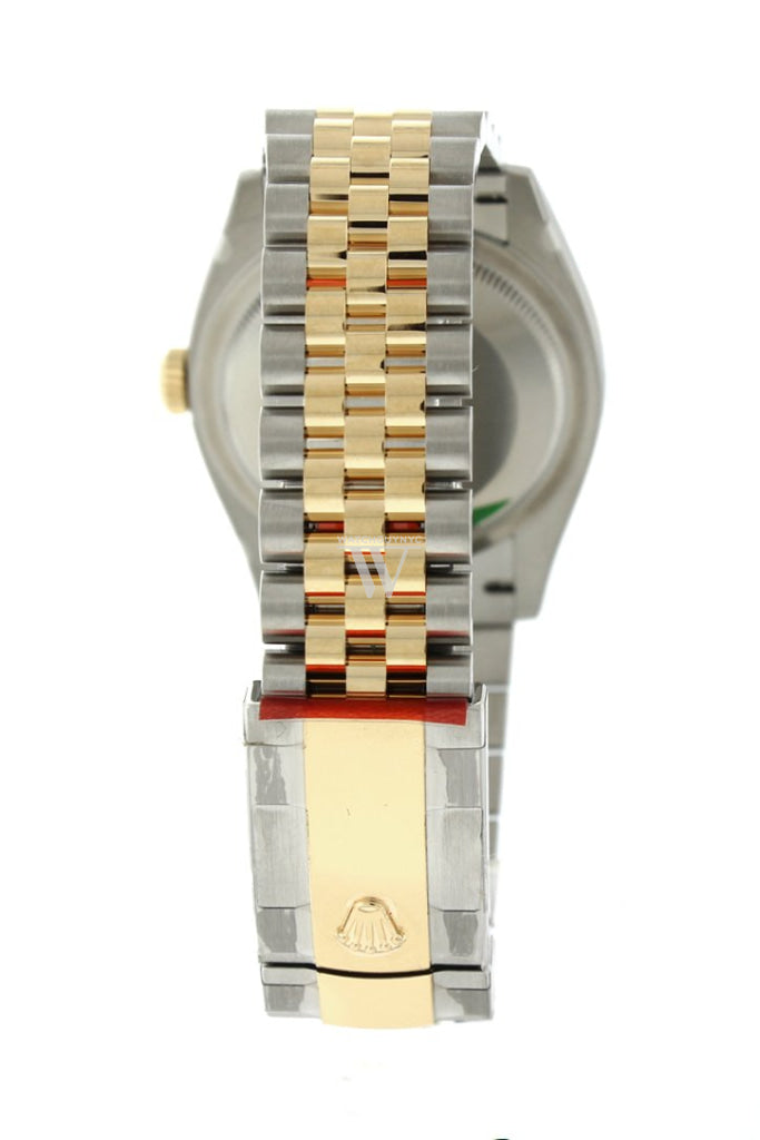 Rolex Datejust 36 Silver set with diamonds Dial Fluted Bezel Jubilee Yellow Gold Two Tone Watch 126233 NP