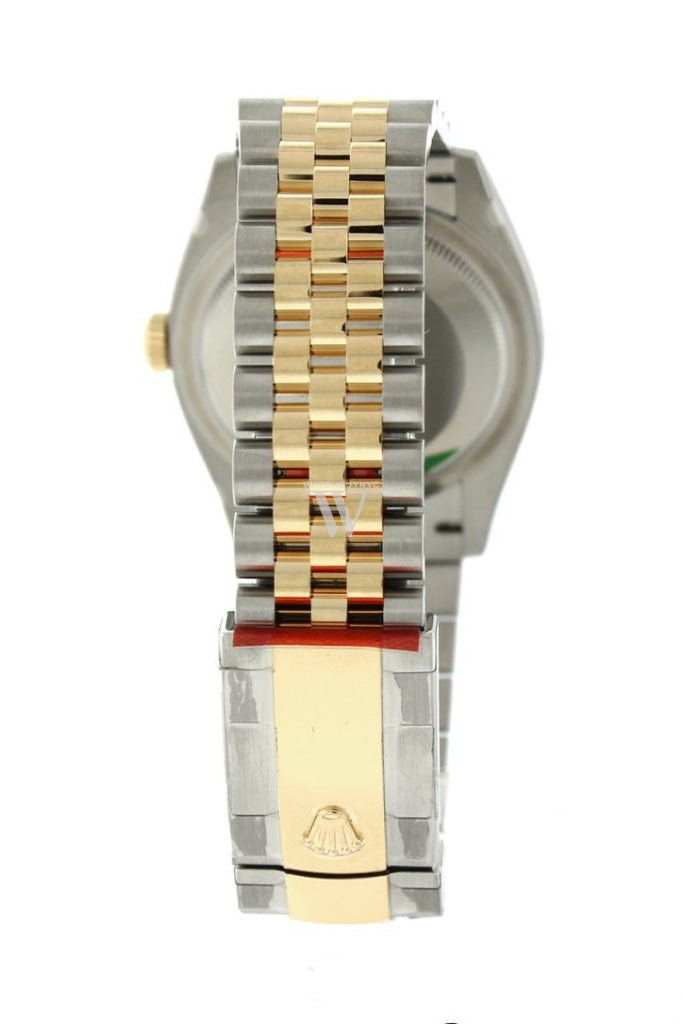 Rolex Datejust 36 White mother-of-pearl Diamonds Dial Diamond Bezel Jubilee Yellow Gold Two Tone Watch 126283RBR 126283 NP