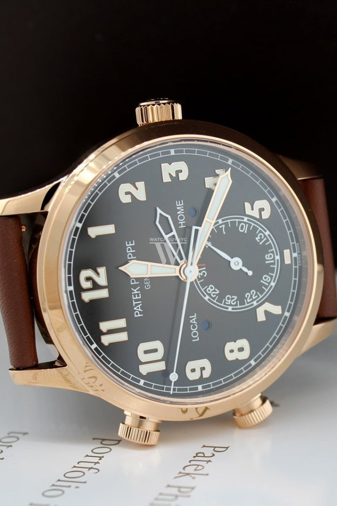 Patek Philippe 42mm Complications Calatrava Pilot Travel Time Automatic Men's Watch 5524R-001