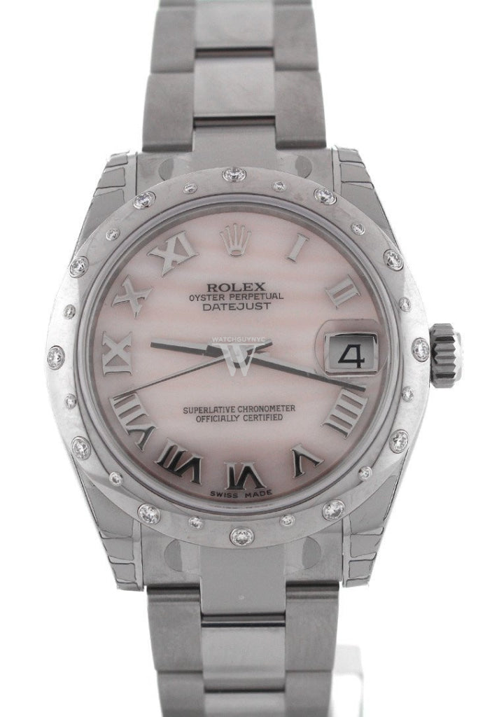 ROLEX Datejust 31 Pink Mother of Pearl Dial Diamond Bezel Ladies Watch 178344 Pre-owned
