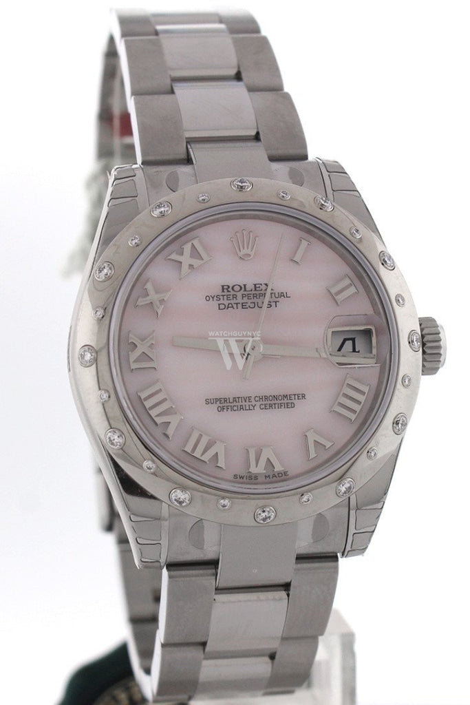 ROLEX Datejust 31 Pink Mother of Pearl Dial Diamond Bezel Ladies Watch 178344 Pre-owned