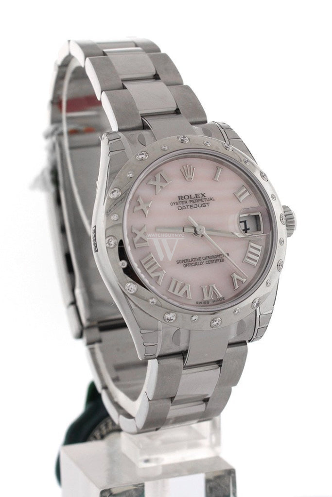 ROLEX Datejust 31 Pink Mother of Pearl Dial Diamond Bezel Ladies Watch 178344 Pre-owned