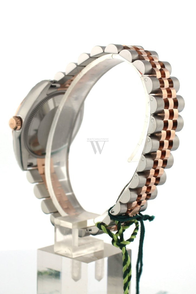 Rolex Datejust 31 Black Diamond Dial Fluted Bezel 18K Rose Gold Two Tone Jubilee Ladies Watch 178271 Pre-owned