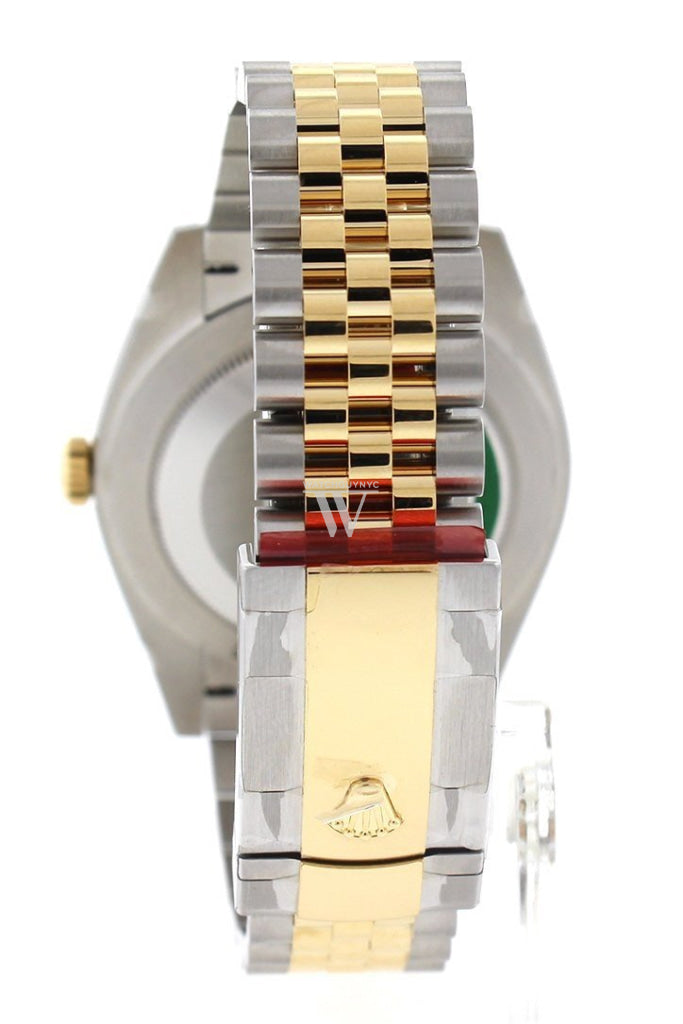 Rolex Datejust 41 Black Dial Fluted Bezel 18k Yellow Gold Jubilee Mens Watch 126333