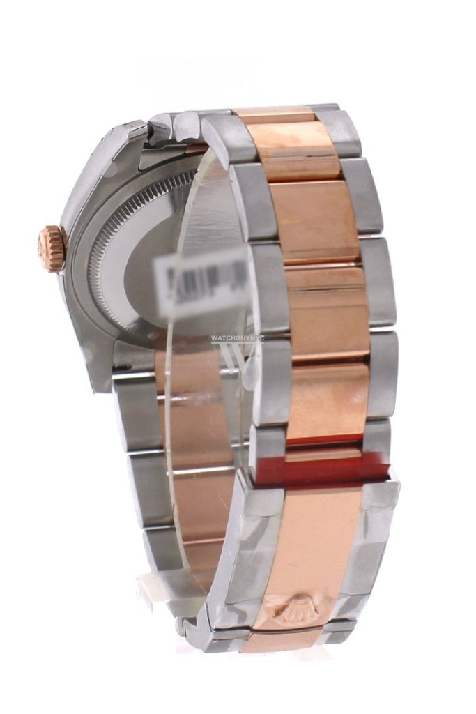 Rolex Datejust 36 Chocolate floral motif set with diamonds Dial Steel and 18k Rose Gold Oyster Watch 116201