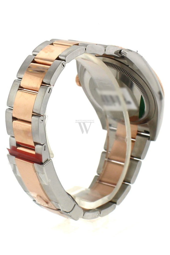 Rolex Datejust 36 Chocolate floral motif set with diamonds Dial Steel and 18k Rose Gold Oyster Watch 116201