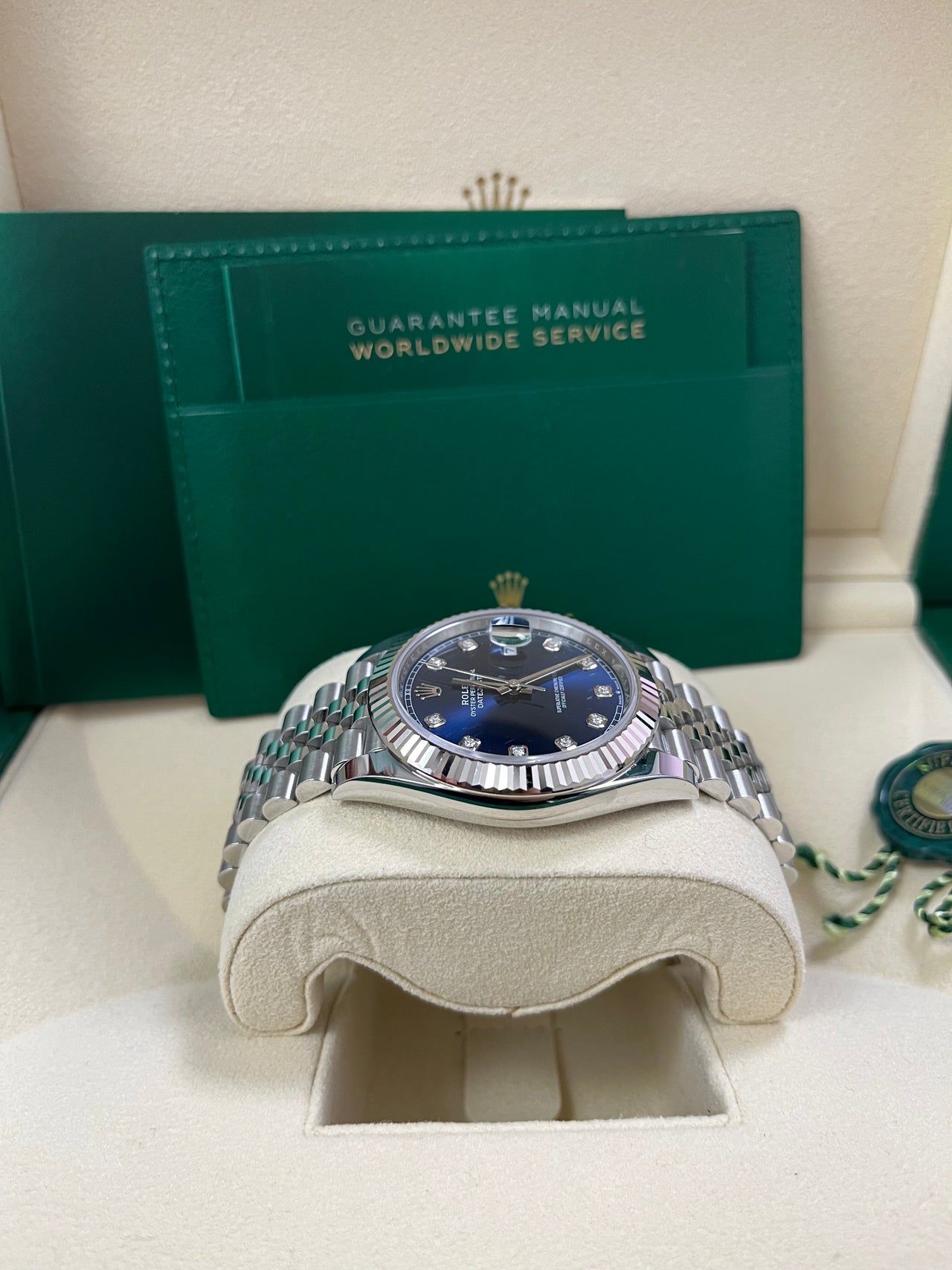 Rolex Datejust 41 Blue Diamond Dial Men’s Watch 126334 – White Gold & Steel