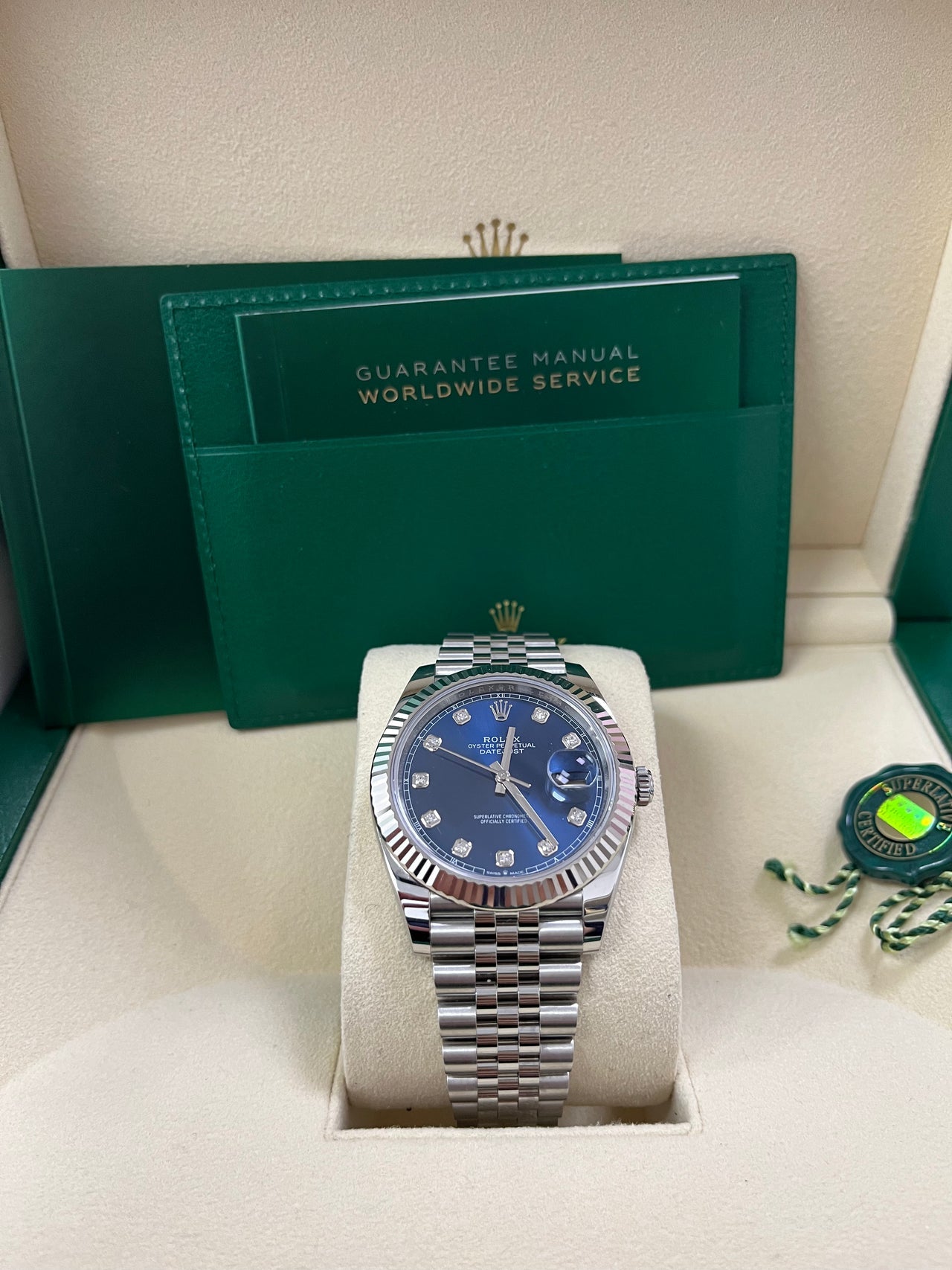 Rolex Datejust 41 Blue Diamond Dial Men’s Watch 126334 – White Gold & Steel