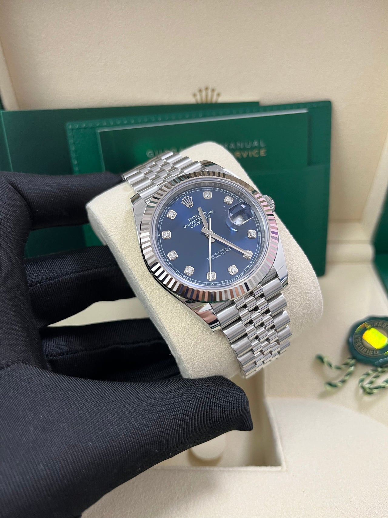 Rolex Datejust 41 Blue Diamond Dial Men’s Watch 126334 – White Gold & Steel